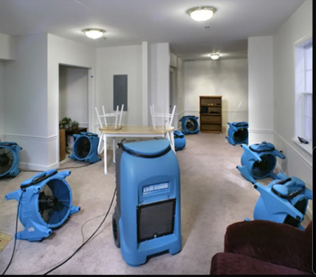 Air movers and dehumidifier setup for Water Damage Restoration in Fruitland Park